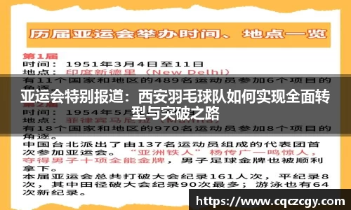 亚运会特别报道：西安羽毛球队如何实现全面转型与突破之路